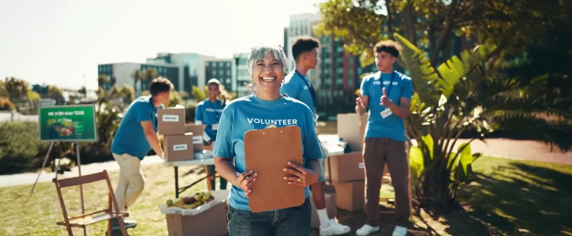 Woman volunteering