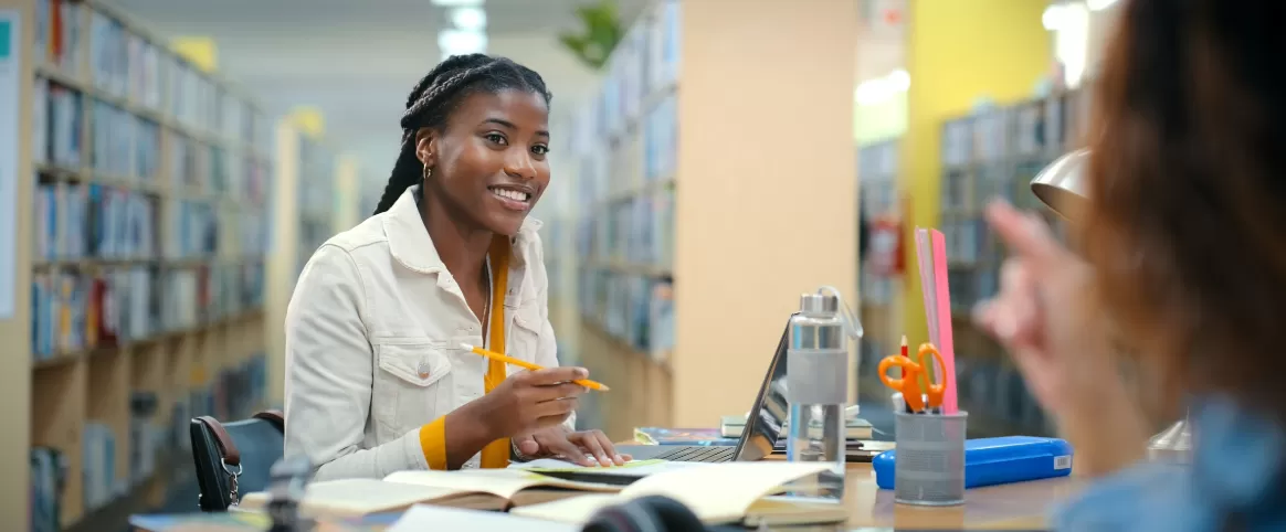 College student studying