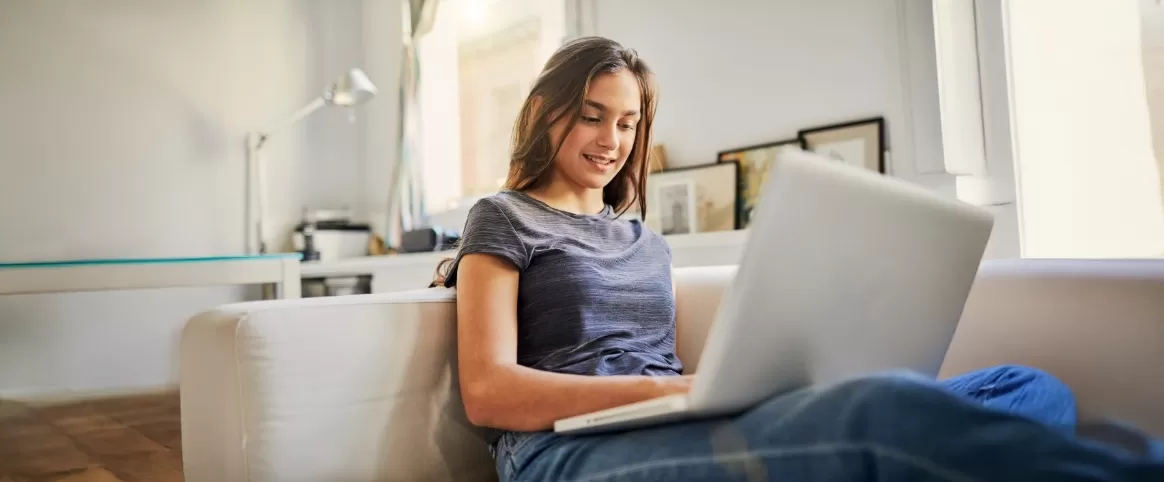 Young woman using a laptop